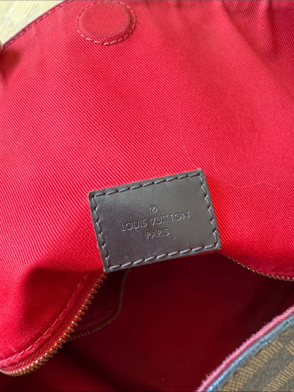 Louis Vuitton Graceful MM Damier Ebene Hobo Bag Red Interior w Box - Picture 11 of 14
